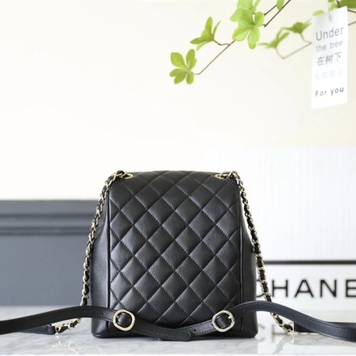 Chanel雙肩背包青蛙黑色23A大號免檢版