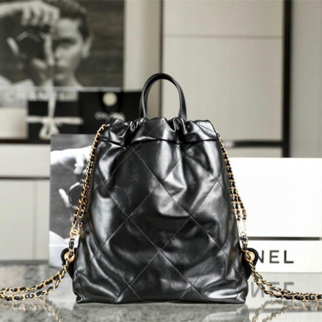 精仿Chanel雙肩背包23P系列黑金免檢版
