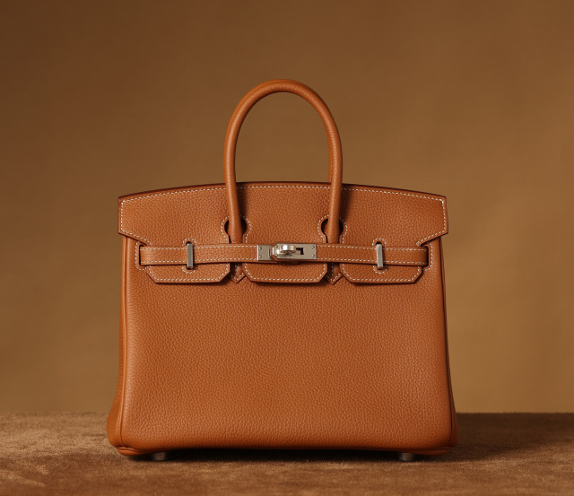獨家正品級別HermesBirkin25系列金棕銀扣